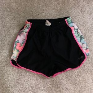 Pink exercise shorts